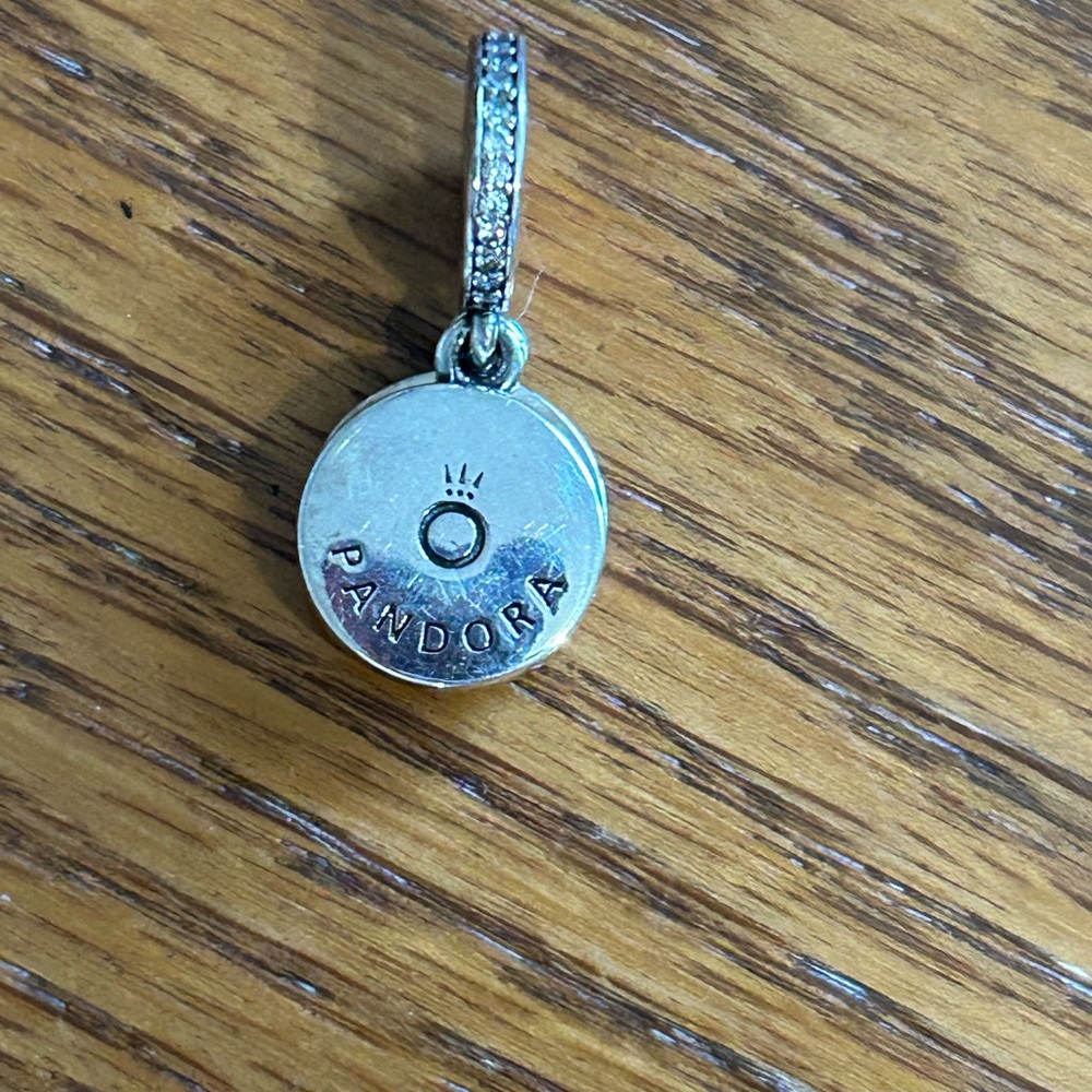 Pandora Sterling Silver Blue Disc Pendant - Picture 3 of 4